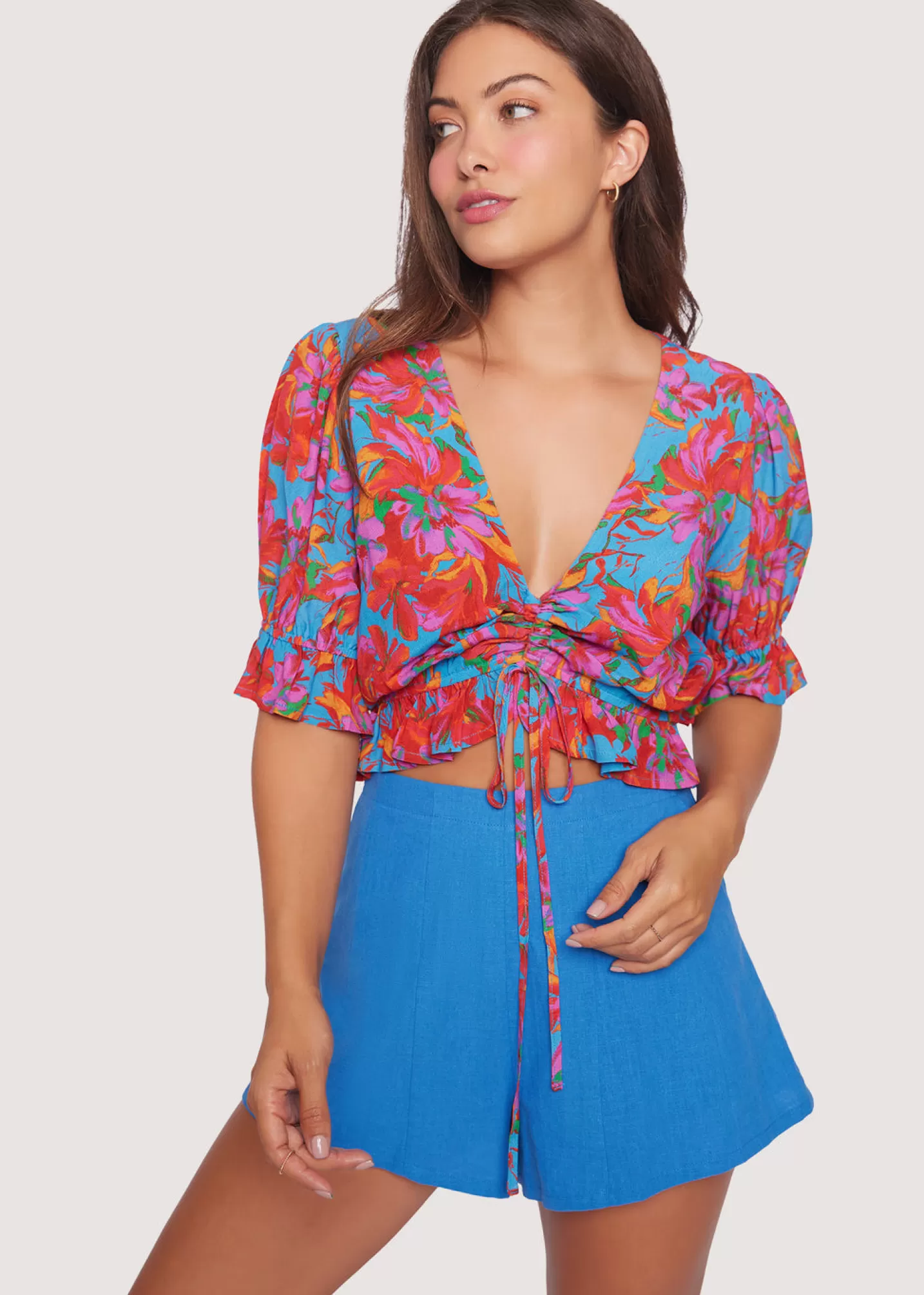 Lost + Wander Tops*Hydra Springs Top BLUE-FLORAL