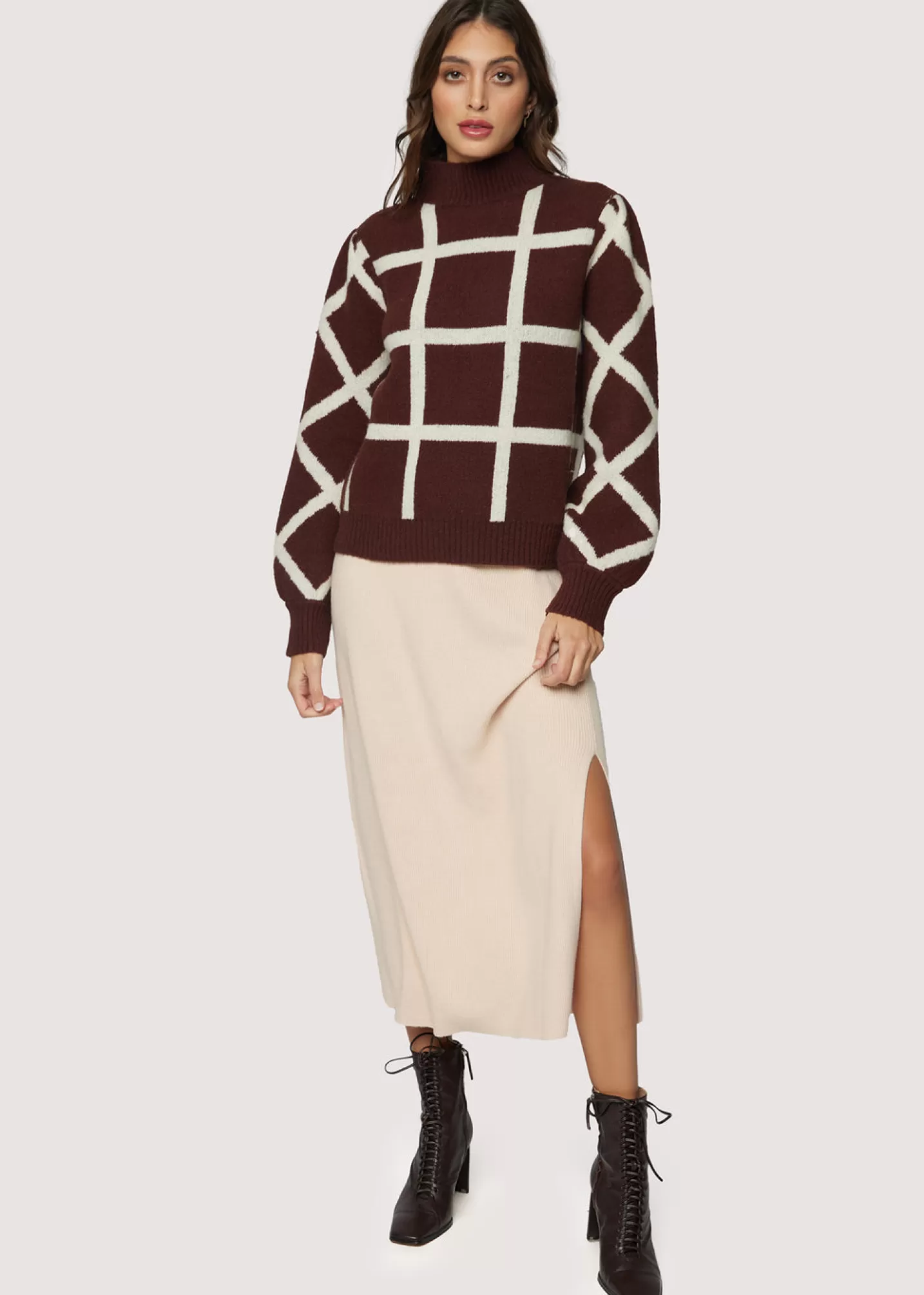 off_the_grid_sweater_151688.webp Lost + Wander Sweaters*Off The Grid Sweater DARK-BROWN-GRID