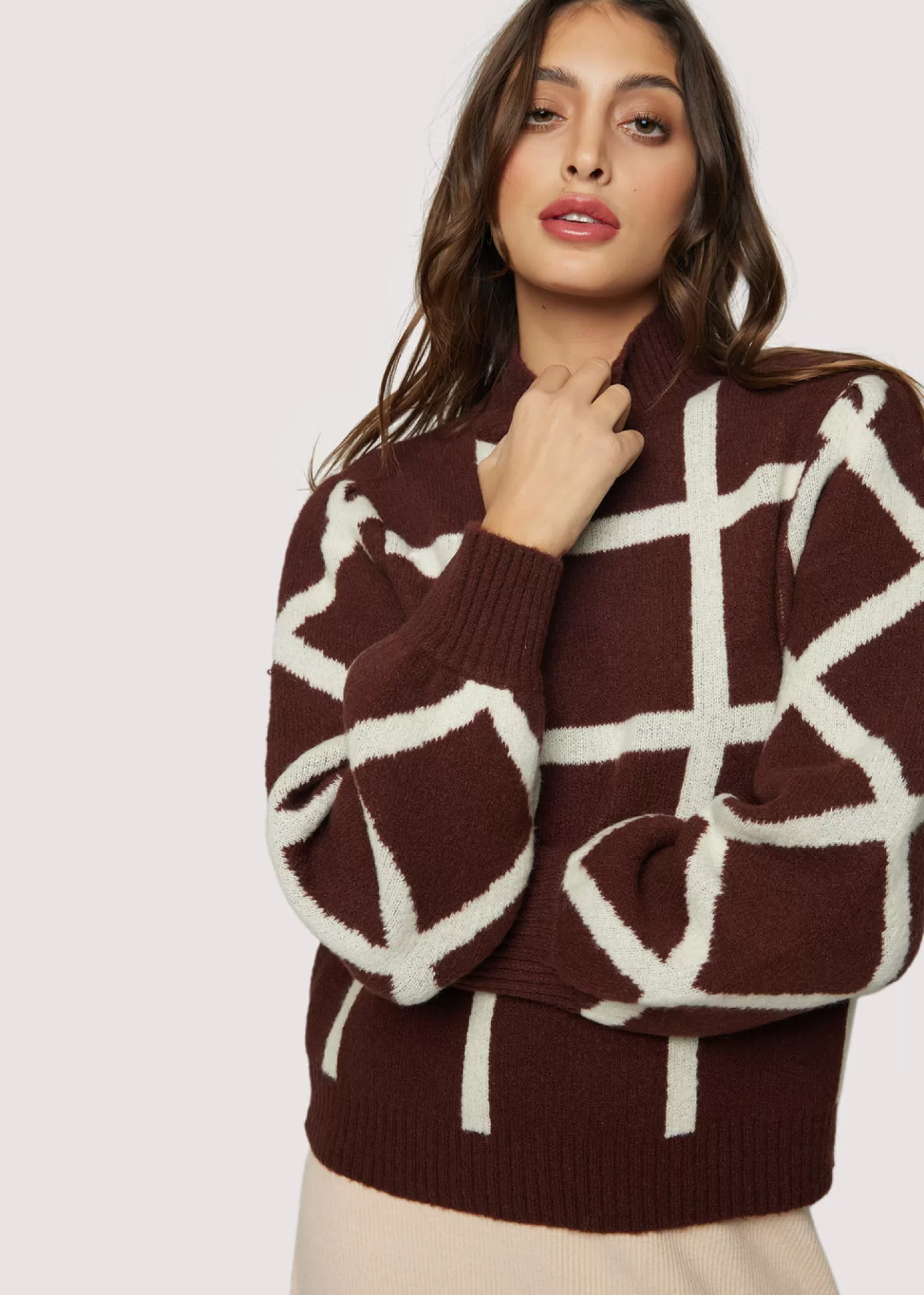 off_the_grid_sweater_151692.webp Lost + Wander Sweaters*Off The Grid Sweater DARK-BROWN-GRID