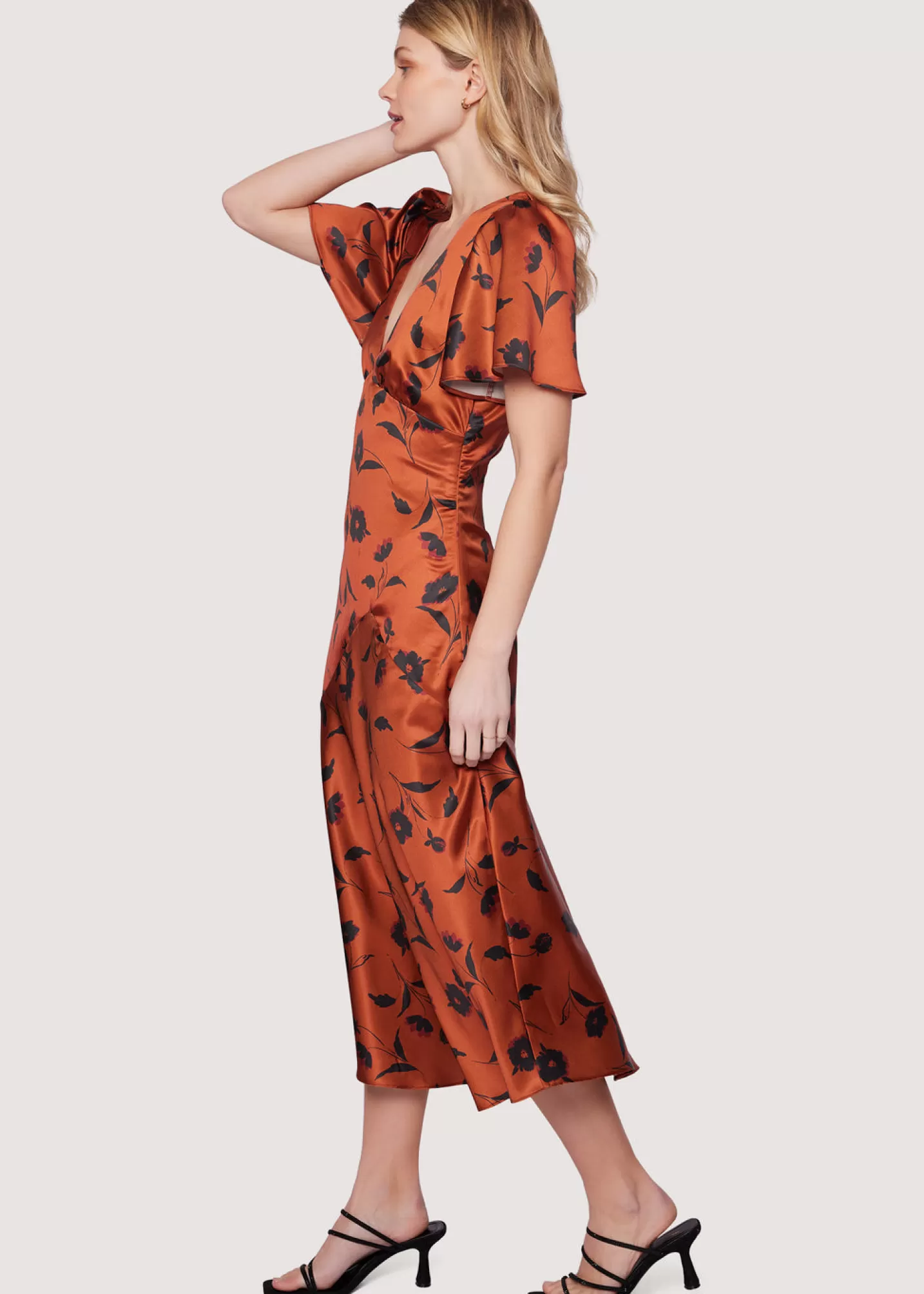 Lost + Wander Dresses*Sepia Dahlia Midi Dress BROWN-FLORAL