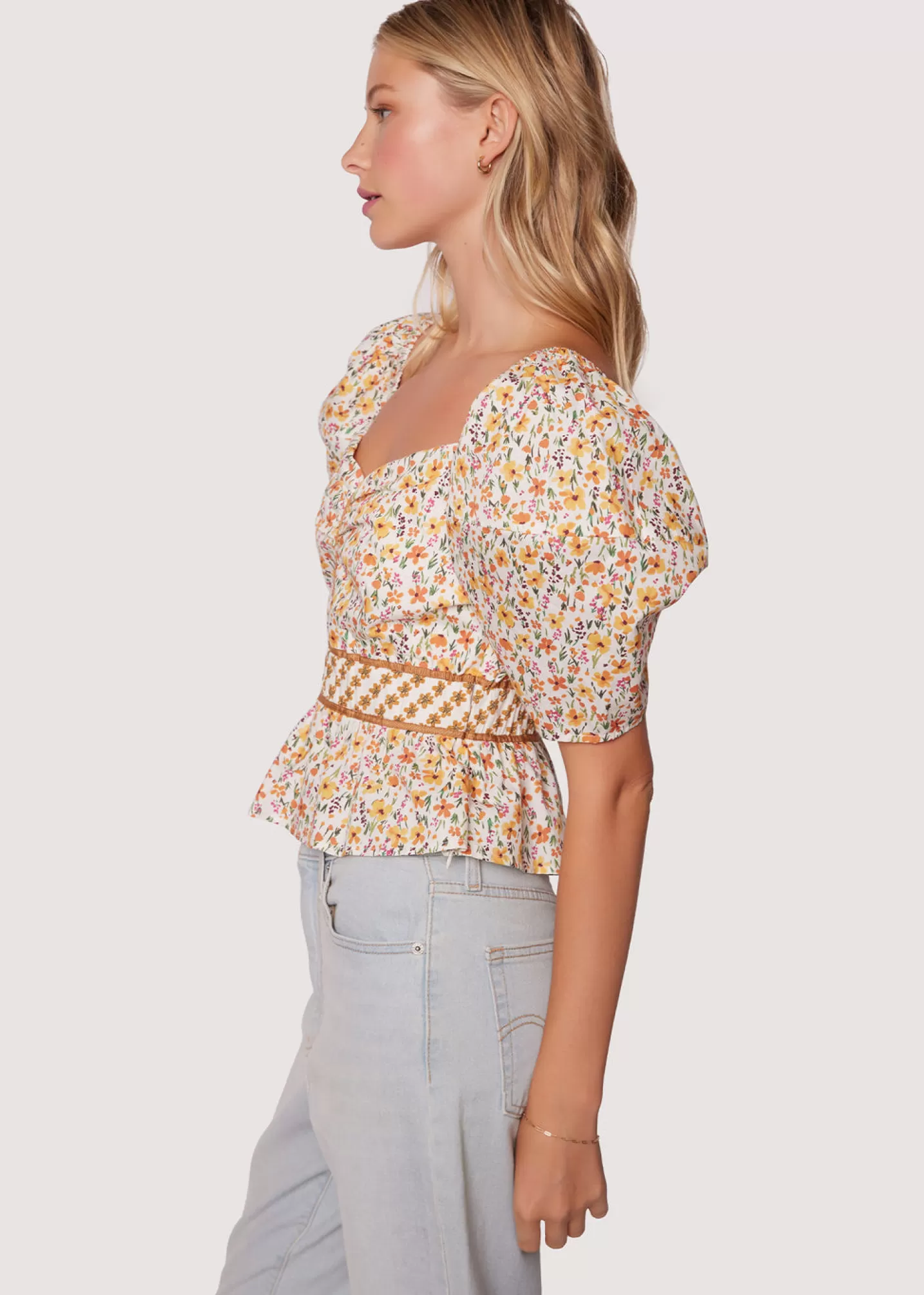 Lost + Wander Sets*Spring Sunrise Top YELLOW-MULTI-FLORAL