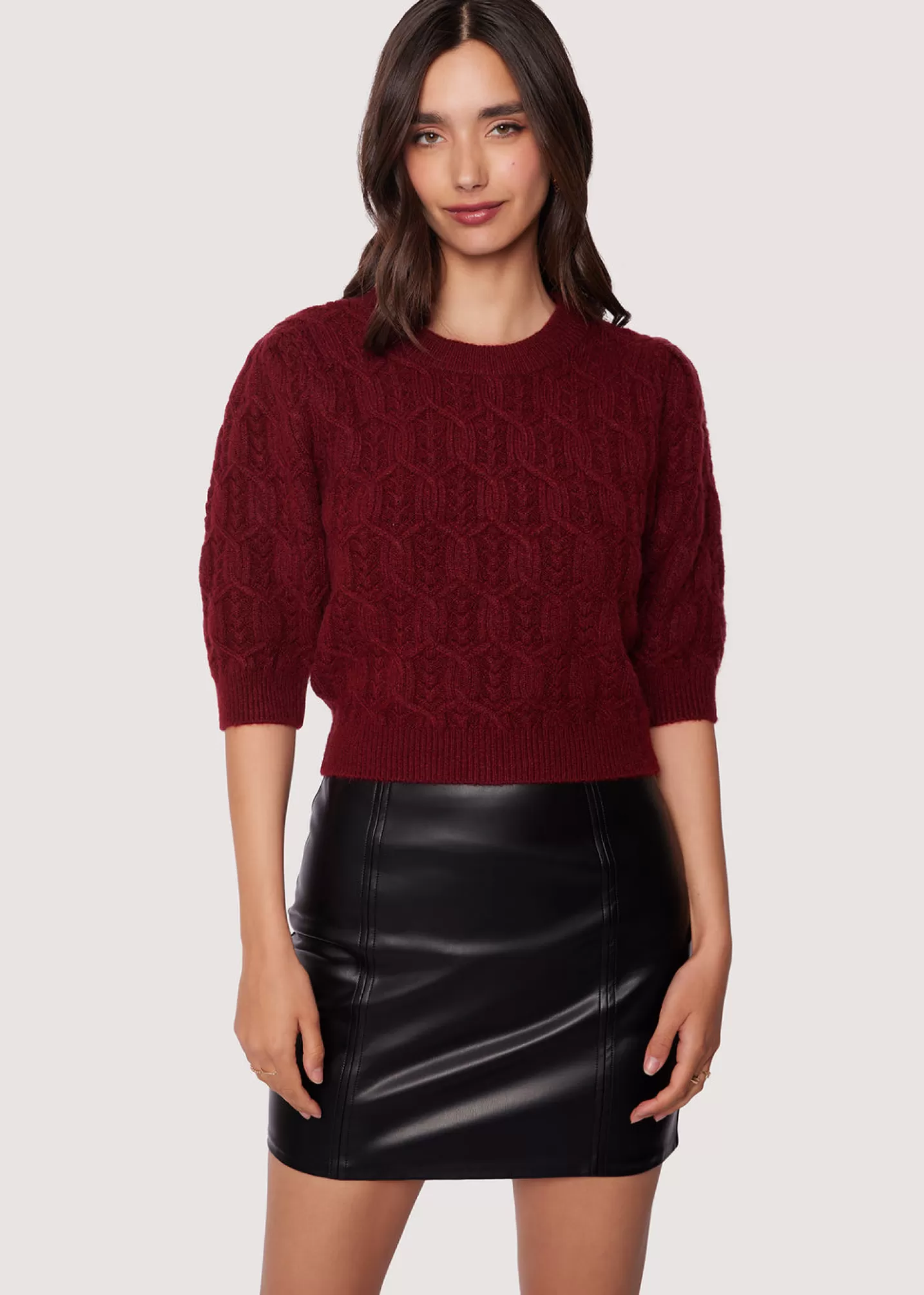 sydney_short_sleeve_top_156682-1.webp Lost + Wander Sweaters*Sydney Short Sleeve Top BURGUNDY