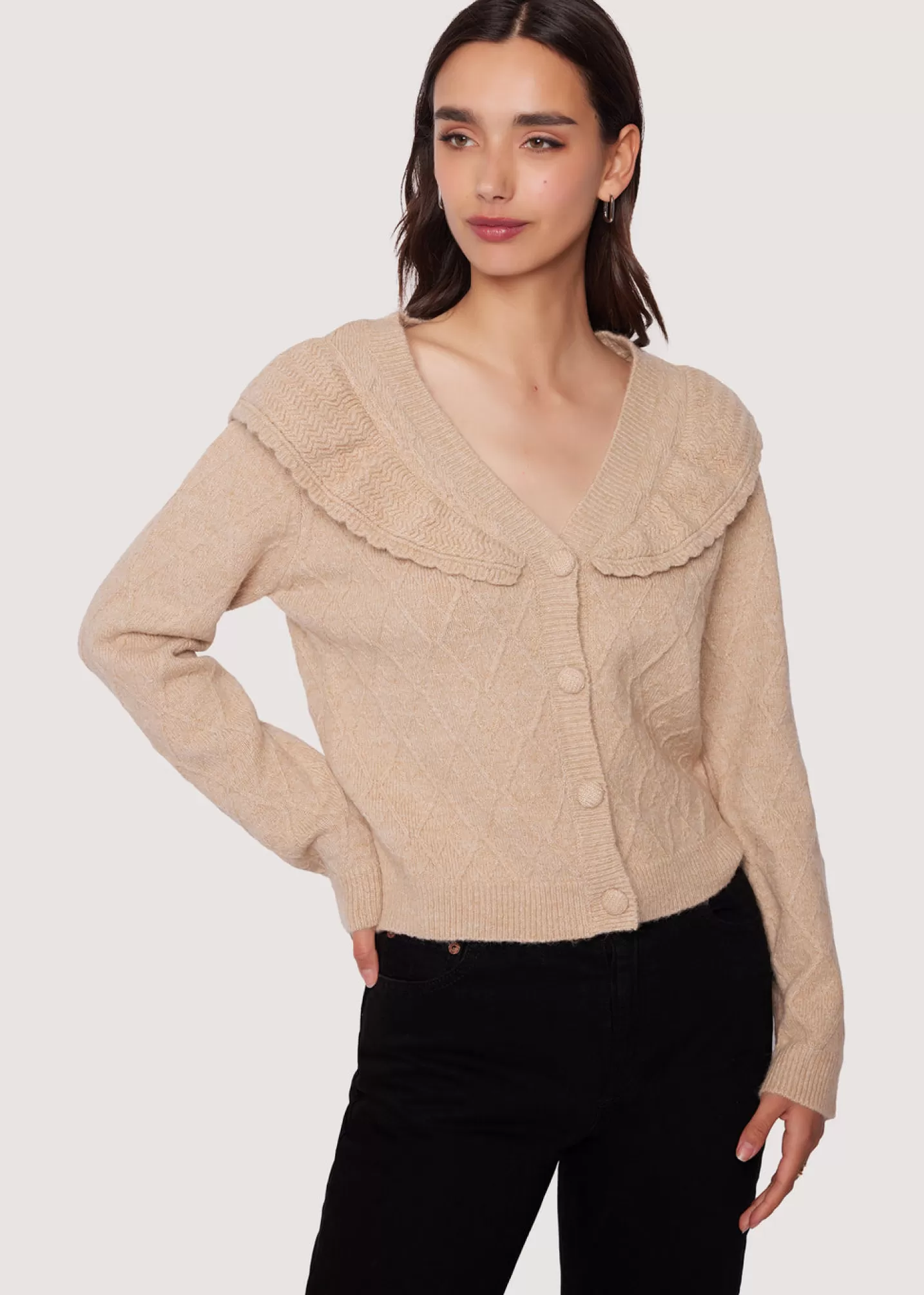 zoie_ruffle_cardigan_154207-1.webp Lost + Wander Tops*Zoie Ruffle Cardigan OATMEAL
